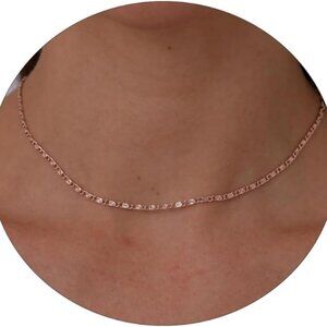 Elegant Rose Gold/ Silver Beaded Paperclip Dot Pendant Choker Necklace for Women